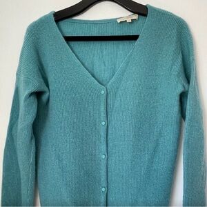 Sezane Teal Cardigan Sweater